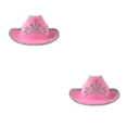 thumbnail image 3 of Minnieouse Sombrero de estilo vaquero occidental a la moda, decoración de plumas, gorro de diamantes de imitación, accesorio para la Lentejuelas 2piezas, 3 of 6