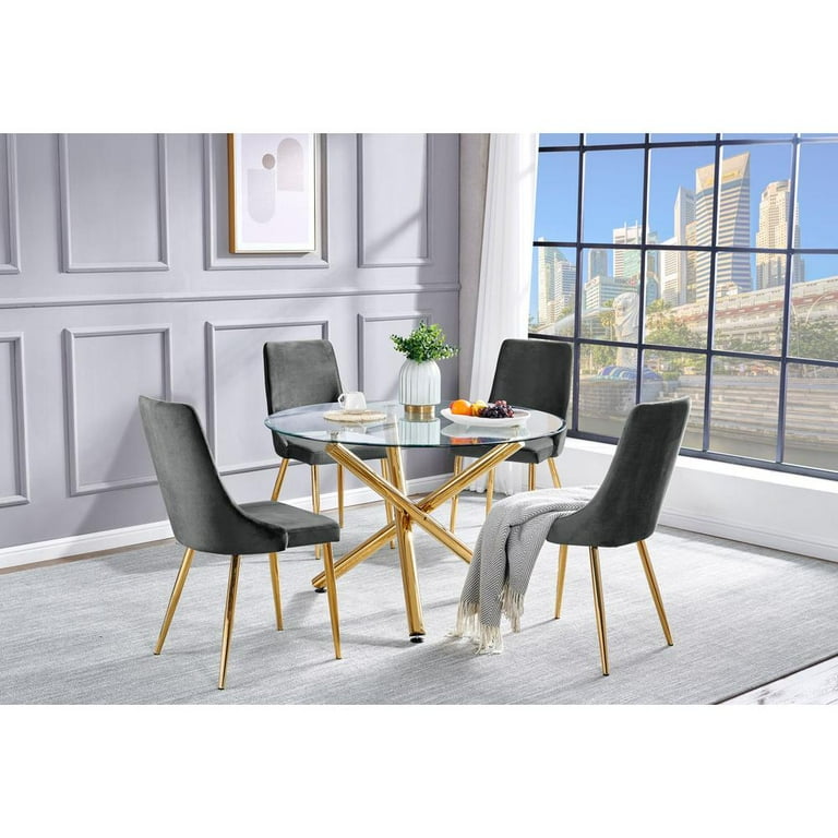 Dark grey dining 2025 chairs set of 4