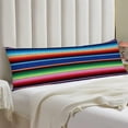 thumbnail image 4 of Colorful Striped Body Pillow Cover Mexican Stripes Pattern Ethnic Traditional Rainbow Color Abstract Linen Long Pillow Case Protector with Zipper Decorative Large Pillowcases for Bedroom,Sofa 20"x54", 4 of 5