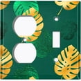 thumbnail image 5 of Metal Light Switch Plate Cover Tropical Jungle Palm Leaves Yellow Green JGL004, 5 of 14