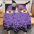 thumbnail image 3 of Halloween Oval Tablecloth, 6084 Inch, Purple Bat Washable Table Cover for Party Picnic Dinner Table Decor, 3 of 6