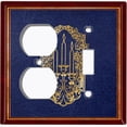 thumbnail image 4 of Metal Light Switch Plate Cover Elegant Gold Candle Frame Maroon Blue FRA036, 4 of 13