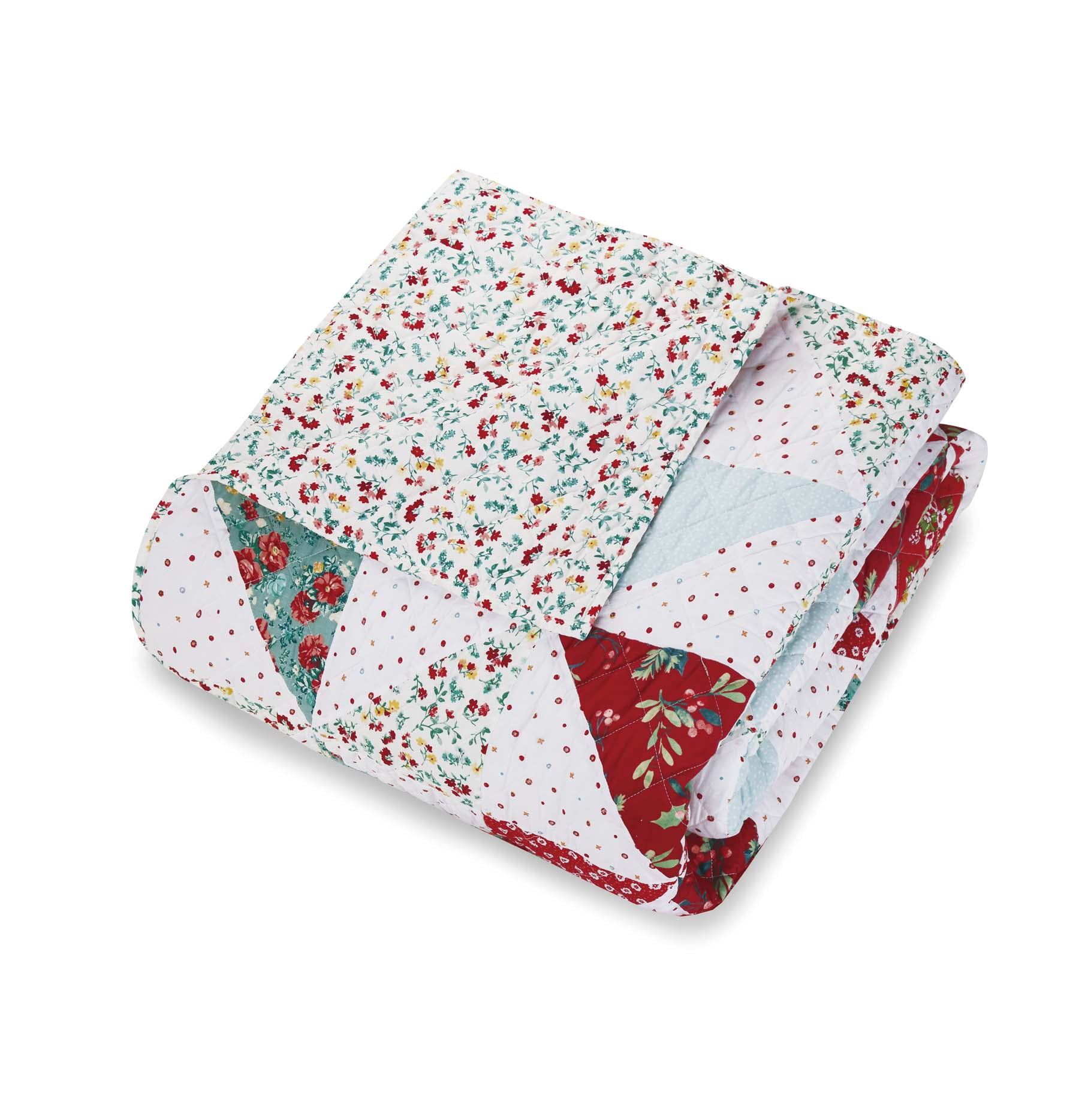 The Pioneer Woman Holiday Multi-Color Cotton Pinwheel 3-Piece King Quilt Set