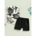 thumbnail image 4 of Bagilaanoe 2pcs Toddler Baby Boys Short Pants Set Camouflage Sleeveless Hooded Tank Tops + Shorts 6M 12M 18M 24M 3T 4T Kids Casual Summer Outfits, 4 of 8