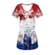 thumbnail image 4 of Mini Vestido de Verano Color Sólido Cuello en V Manga Corta Vestido de Becerro Medio, Vestido Corto de Verano, 4 of 5
