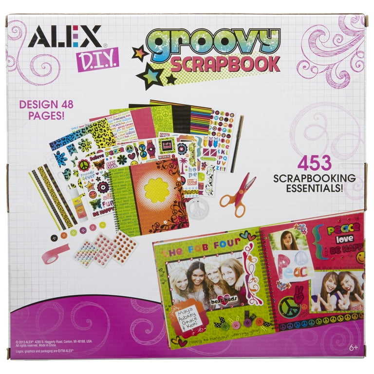 ALEX Toys Craft Groovy Scrapbook - Kids DIY Journal Making Kit
