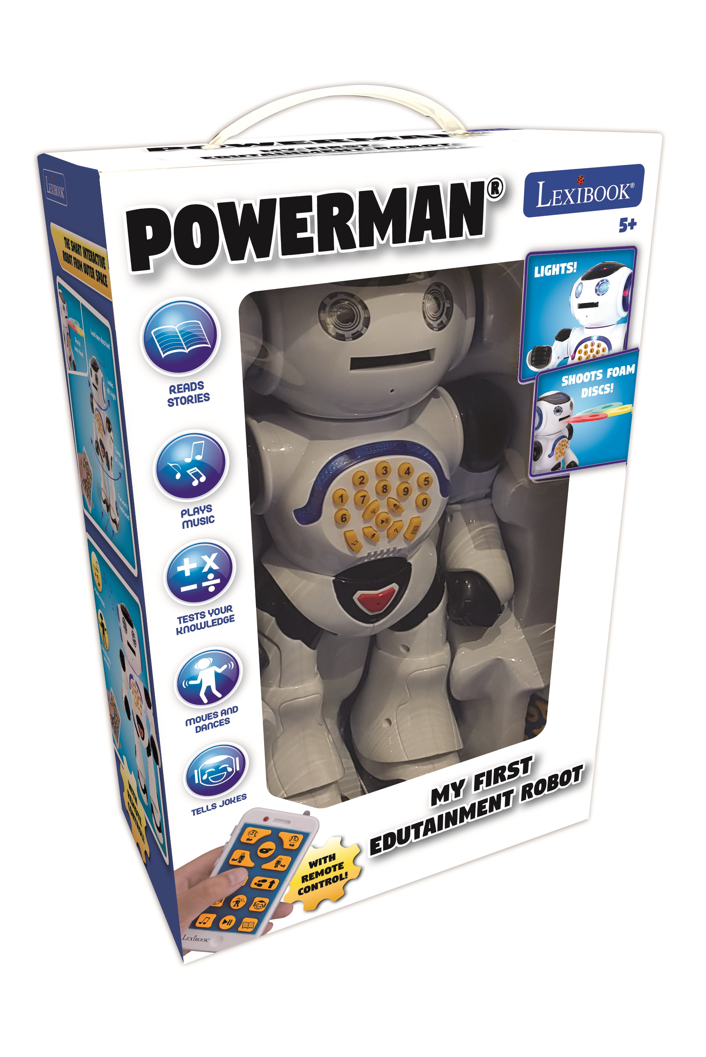 Lexibook - Powerman Jr. Smart Interactive Toy That Reads in The Mind Toy  for Kids Dancing Plays Music Animal Quiz STEM Programmable Remote Control  Boy