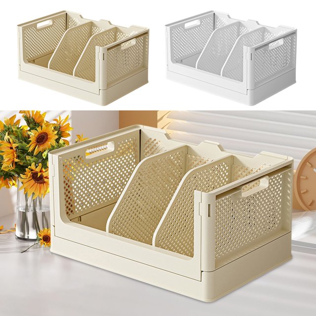 Xihbxyly Cesta de Almacenamiento Plegable, Organizador de Plástico Multifuncional, Diseño de Malla Ventilada, Duradera y Plegable, Ideal para El Hogar y La Oficina, Ideal para Picnics Al Aire Libre,