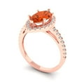 thumbnail image 2 of Clara Pucci 14K Rose Gold 2.38ct Red Halo Ring for Women, 2 of 7