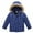 Navy Blue, variant on KYAIGUO Kids Toddler Ski Parka Jacket for Boys Girls Windproof Rain Jacket Winter Warm Hooded Coats Solid Color Thickened Ski Outerwear 3-12 Years Old