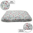 thumbnail image 3 of Maritime Pet Bed, Continuous Pattern with Anchor Ship Lighthouse Hearts on Stripes, Chew Resistant Pad for Dogs and Cats Cushion with Removable Cover, 24" x 39", Pale Teal Coral Cream, by Ambesonne, 3 of 4