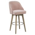 thumbnail image 1 of Madison Park Pearce 27" Solid Wood and Polyester Swivel Counter Stool in Pink, 1 of 7