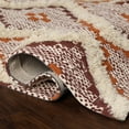 thumbnail image 5 of Taluah Hand-Crafted Modern Diamond Geometric Cotton and Wool Indoor Area Rug - 2' x 4', Apricot-Brick Red, 5 of 6