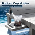 thumbnail image 6 of UDPATIO 2-Piece 5-Position Outdoor Lounge Chairs, All-Weather Resin Chaise Lounge Set with Cup Holder for Pool, Patio, Dark Gray, 6 of 9