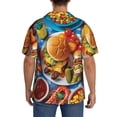 thumbnail image 3 of Pofeuu Vibrant Picnic Food Spread Print Mens Casual Short Sleeve Shirts Beach Summer Spread Collar Pocket Tops Men's Casual Short-sleeved Shirt-Medium, 3 of 5