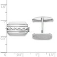 thumbnail image 2 of Sterling Silver Rhodium-Plated Wave Design Cuff Links (15 X 11) Made In Italy qq622, 2 of 5