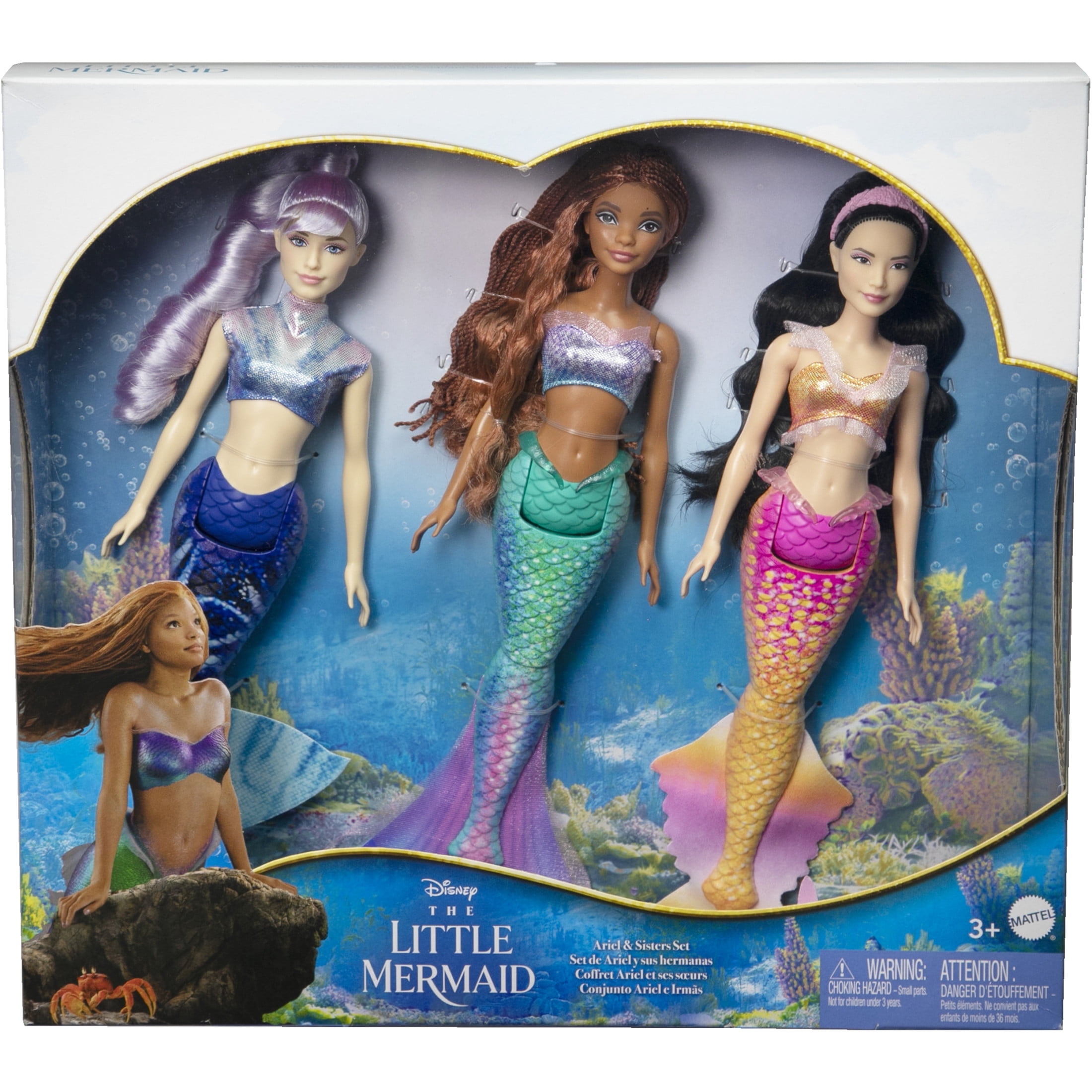 Disney The Little Mermaid Ariel and Sisters Doll Set with 3 Fashion Mermaid Dolls