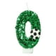 thumbnail image 2 of Vela de cumpleaños de fútbol | Adorno para tarta con número 9 y brillantina verde con diseño de balón de fútbol | Para cupcakes, pasteles y decoración de fiestas | Artículos para fiestas temáticas, 2 of 2