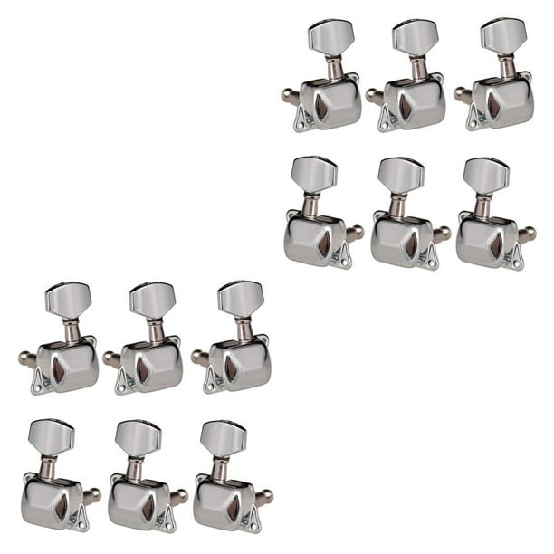 Advancent Paquete de 6 cabezales de máquina de guitarra Tuning Peg Tuner Knobs Reparación de instrumentos de cuerda Reemplazo de piezas Accesorio 3 Type1 NO1 Advancent CBP232497
