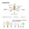 thumbnail image 3 of Garwarm 8-Light Sputnik Ceiling Light Modern Semi Flush Mount Ceiling Light Mid Century Gold Chandelier Pendant Lighting for Kitchen Dining Room Bedroom, 3 of 17