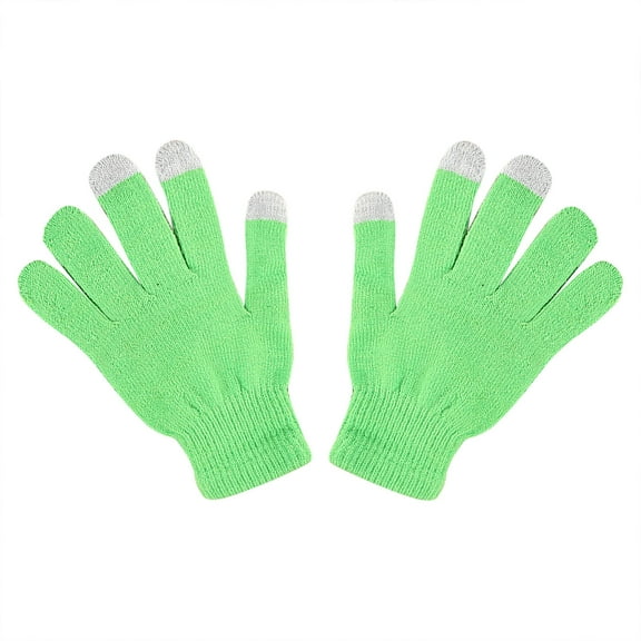 Winter Gloves Men's And Women's Non Slip Stretch Knitted Wool Show Finger Solid Color Cycling Gloves