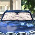 thumbnail image 5 of Foldable Car Windshield Sunshade UV Sun Visor Protector Blocks UV Rays Keeps Vehicle Cool 53x23.5 Inch Pastel Lavender Bows, 5 of 8