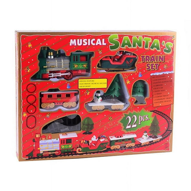 Tren eléctrico de juguete navideño, juguete de rompecabezas eléctrico para niños, regalo