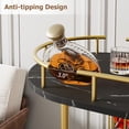 thumbnail image 3 of Towallmark Bar Serving Carts with 3-Tiers Storage Shelves, Mobile Bar Seving Carts on Wheels with Wine Rack and Glass Holder for Kitchen, Dining Room, Living Room, Gold and Black, 3 of 7