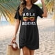 thumbnail image 4 of Vestido de Verano para Mujer con Escote en V, Mangas y Lateral, Gafas Negras L, 4 of 8