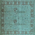 thumbnail image 1 of Ahgly Company Indoor Square Oriental Light Blue Industrial Area Rugs, 5' Square, 1 of 4