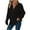 Black, variant on ZQGJB Lightweight Thin Jackets for Women Casual Drawstring Waffle Knitted Pullover Sweatshirt Long Sleeve Button V Neck Hooded Outwear Tops XXL