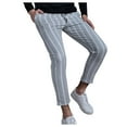 thumbnail image 2 of Pants for Men,Clearance Men's Personalized Striped Pants Pocket Tied Small Leg Pants Suit Pants Pencil Pants Leggings Casual Pants Sweatpants for Men, 2 of 5