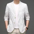 thumbnail image 1 of Traje de ocio para hombre, ropa de protección solar transpirable fina, abrigo de traje pequeño de moda, primavera y verano, 1 of 5
