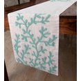 thumbnail image 2 of The HomeCentric Decorative Silk Table Runner 14 x 60 inch, Beaded Embroidery, Handmade Table Runner - Beach Coral, 2 of 4