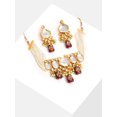 thumbnail image 3 of GOLD PLATED KUNDAN BEADED NECKLACE AND EARRING SET, 3 of 7