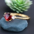 thumbnail image 3 of Heart Garnet Promise Ring CZ Diamod Engagement Ring January Birthstone Proposal Ring Anniversary Gift For Wife, 3 of 4