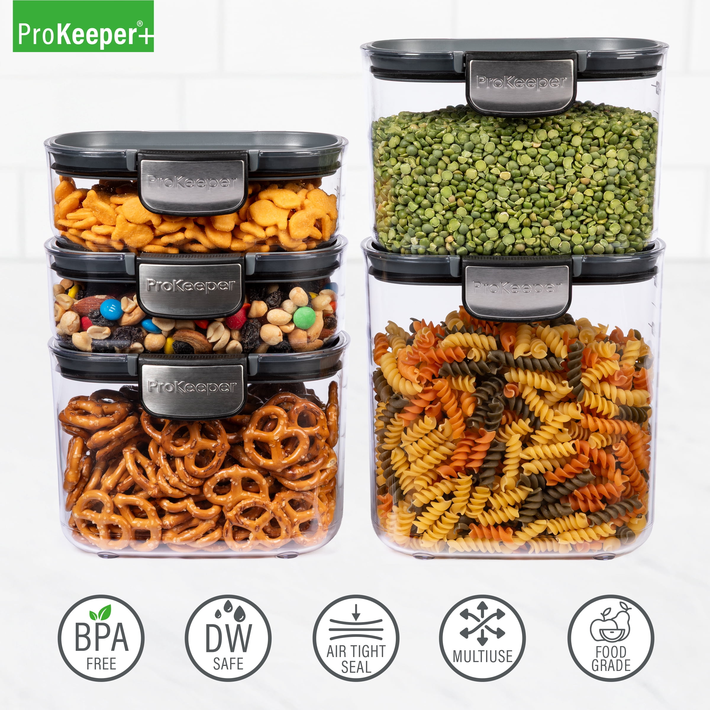 ProKeeper+ Airtight 5-Piece BPA-Free Pantry Storage Container Set