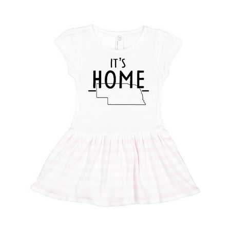 

Inktastic It s Home- State of Nebraska Outline Gift Toddler Girl Dress