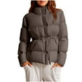 thumbnail image 2 of Roncen Women's Hooded Puffer Jacket with Drawstring Waist, Loose Fit Warm Insulated Winter Coat, Casual Outerwear, 2 of 6
