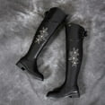 thumbnail image 6 of jsaierl Over-the-knee Boots Women's Flat Bottom Low-heel Round Toe Rhinestone Boots Flower Side Zipper Rider Boots, 6 of 7