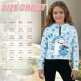 thumbnail image 7 of Xixirimido Cute Ghost Gifts Blue Pattern Girls Half Zip Sweatshirt Hooded Pullover for Teen Long Sleeve Hoodie Crop Tops with Pocket Fall Winter Clothes Size 5-6, 7 of 7