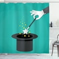thumbnail image 1 of Ambesonne Wizard Shower Curtain, Magician Spell Black Hat, 69"Wx70"L, Turquoise Yellow, 1 of 3