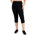 thumbnail image 5 of Id Ideology Womens Plus Size Colorblocked Capri Leggings, Noir, 2X, 5 of 9