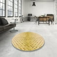 thumbnail image 3 of Ahgly Company Indoor Round Patterned Sun Yellow Area Rugs, 4' Round, 3 of 6