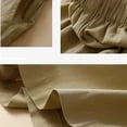 thumbnail image 5 of Cargo Pants Women Cotton Linen Women's Summer Solid Cotton Women's Pocket Loose and Comfortable Casual Shorts Ankle Capris Trousers Elastic Waist on Clearance, 5 of 5