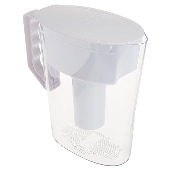 Slim Water Pitcher with 1 Filter, White, 5 Cup