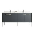 thumbnail image 2 of Fine Fixtures Oakville 72 in. W x 20 in. D x 33 in. H Bathroom Vanity in Onix Grey with White Ceramic Sink - Chrome hardware, 2 of 8