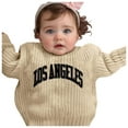 thumbnail image 2 of SGMVNU Girls Sweater Boys Knit Tops Embroidered Knit Sweater For Girls Floral Embroidery Pattern Soft And Comfortable Baby Toddler Kids Top Long Sleeve Knitwear Tops(Size 6-12 Months,Beige2), 2 of 3