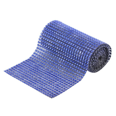 - Household Shop Plastic Glass Table Decor Mesh Diamond Ribbon Royal Blue 2 Yard
