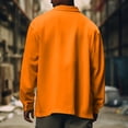 thumbnail image 4 of LISTHA Men's Casual Flap Pocket Button Front Long Sleeve Jackets Orange M, 4 of 6